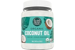 Island Fresh Organic Coconut Oil, Extra Virgin, Cold-Pressed, 54 fl oz – USDA Organic, Non-GMO for Cooking, Baking, Hair and Skin