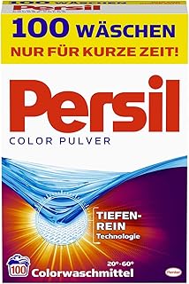 Persil Color Pulver, Colorwaschmittel, 100 Waschladungen, kraftvolle Fleckenentfernung für hygienisch reine Wäsche