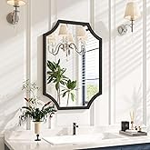 Kelly Miller 20"x28" Scalloped Black Bathroom Mirror for Wall Mount, Home Mirror