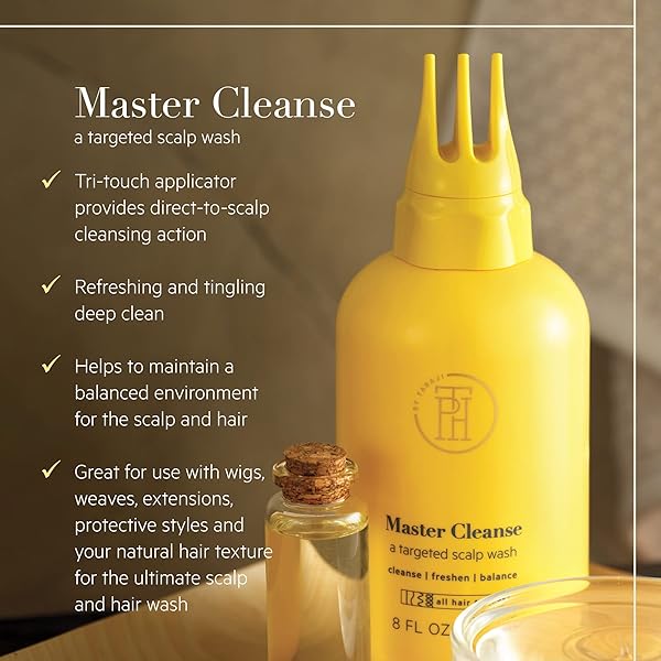 TPH BY TARAJI MASTER CLEANSE SCALP TREATMENT WASH HAIR RINSE FOR BUILDUP | WITH TEA TREE OIL, EUCALYPTUS OIL, AND WITCH HAZEL WATER | VEGAN, SULFATE & CRUELTY-FREE | FOR WOMEN & MEN, 8 FL. OZ