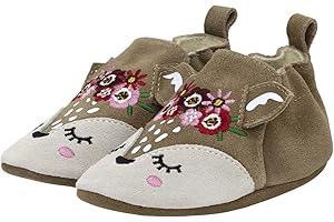 Robeez Baby Girls and Unisex Soft Soles Slip-Resistant Crib Shoes Slippers for Infant and Toddler, 0-24 Months