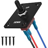 RVBOATPAT Momentary Toggle Switch 12V 30A, 3 Pin SPDT (ON)-Off-(ON) Waterproof Toggle Switch with Up Down Mounting Panel for Marine Boat Auto Winch