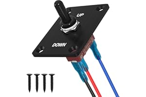 RVBOATPAT Momentary Toggle Switch 12V 30A, 3 Pin SPDT (ON)-Off-(ON) Waterproof Toggle Switch with Up Down Mounting Panel for 
