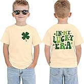 SANIXJOO Toddler Baby Girls St. Patrick Day T-Shirts in My Lucky Era Graphic Tee Tops Kids Baby Boy Short Sleeve Clothes