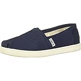 TOMS unisex child Classic Alpargata Sneaker, Navy Canvas, 2.5 Big Kid US