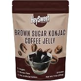 HeySweet Brown Sugar Konjac Coffee Jelly &ndash; Makes 40oz+ Jelly Dessert | Vegan, Gluten-Free, Halal, No Artificial Colors | 8 Cubes for Iced Coffee, Boba &amp; Dessert Topping