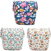 Kawigo Baby Swim Diaper Baby Toddler Snap Adjustable Reusable for Boy Girl Swimming Lessons 3 Pack 0-2T 3SW06