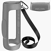 Silicone Case Cover for JBL Charge 4 Portable Waterproof Wireless Bluetooth Speaker, Travel Gel Soft Skin,Waterproof Rubber Carrying Pouch with Strap (Grey)