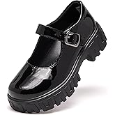 DGOXSWI Women's Oxfords Mary Janes Platform Shoes Chunky Heel Ankle Strap Dress - True to Size