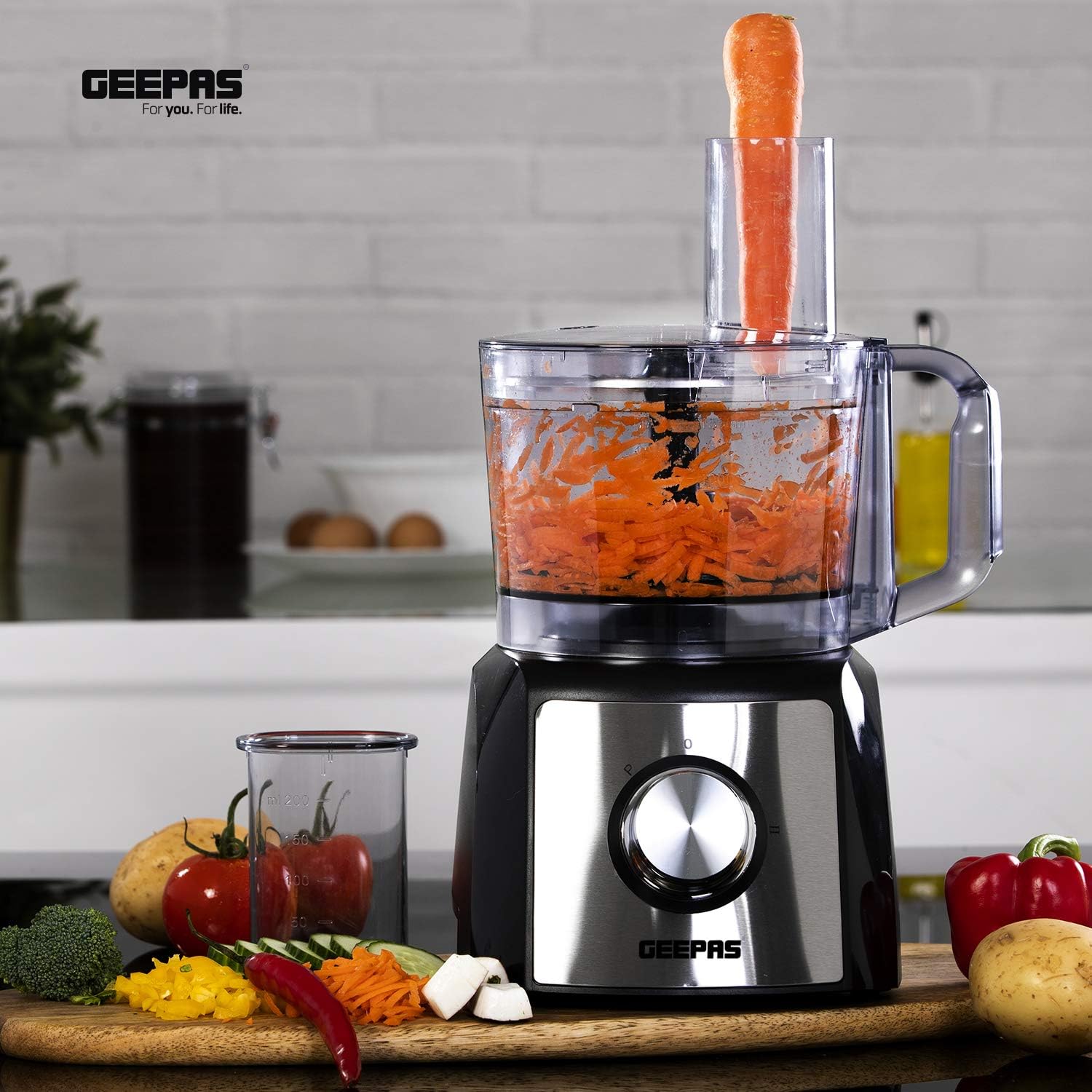 Geepas 1200W Compact Food Processor Multifunctional Electric Food