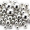NOTCHIS Floating Beads No Hole Pearl for Vases, Highlight Pearls Bead Vase Filler for Centerpieces, Silver Pearls 50 PCS, 30mm 20mm and 14mm, DIY Wedding, Birthday, Anniversary, Christmas Centerpiece