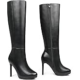 MERUMOTE Women's Stiletto Knee High Boots Platform Side Zipper Long Boots