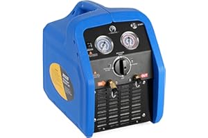 P PBAUTOS 3/4HP R1234YF R32 Refrigerant Recovery Machine, Oil-Less Single Cylinder Portable Freon Recycling Unit 110V for Automotive AC & Household HVAC Systems