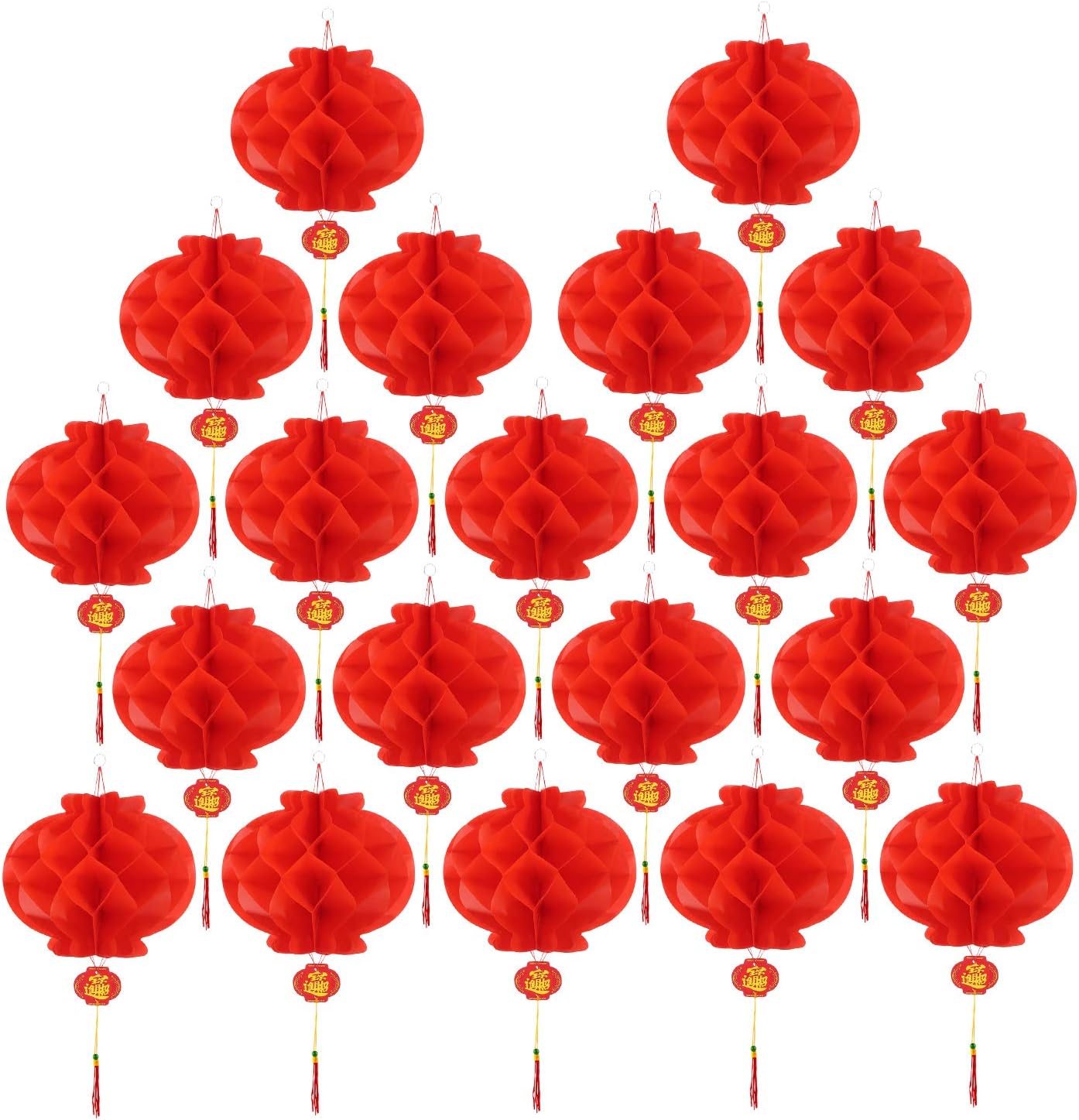 TUPARKA 20Pcs Chinese Red Paper Lanterns for Chinese New Year