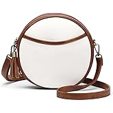 GAEKEAO Crossbody Bag for Women Circle Purse Small Vegan Leather Cross body Shoulder Bag Trendy Designer Round Purses