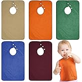 Hercicy Full Coverage Pullover Toddler Baby Bibs Terry Cloth Bibs with Snap Button for 0-4 Years Unisex Feeding Drooling