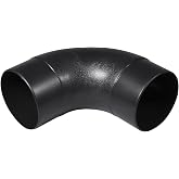 POWERTEC 70105 4" Elbow Dust Hose Connector, Black, 4", 90 Degree Elbow