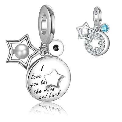 Moon and Back Charm for Pandora Charm 