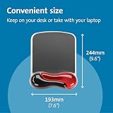 Kensington Duo Gel Ergonomic Mouse Pad with Wrist Support Red Black view 2