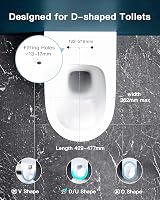 Pipishell D Shape Soft Close Toilet Seat with Quick Release Hinges White view 7