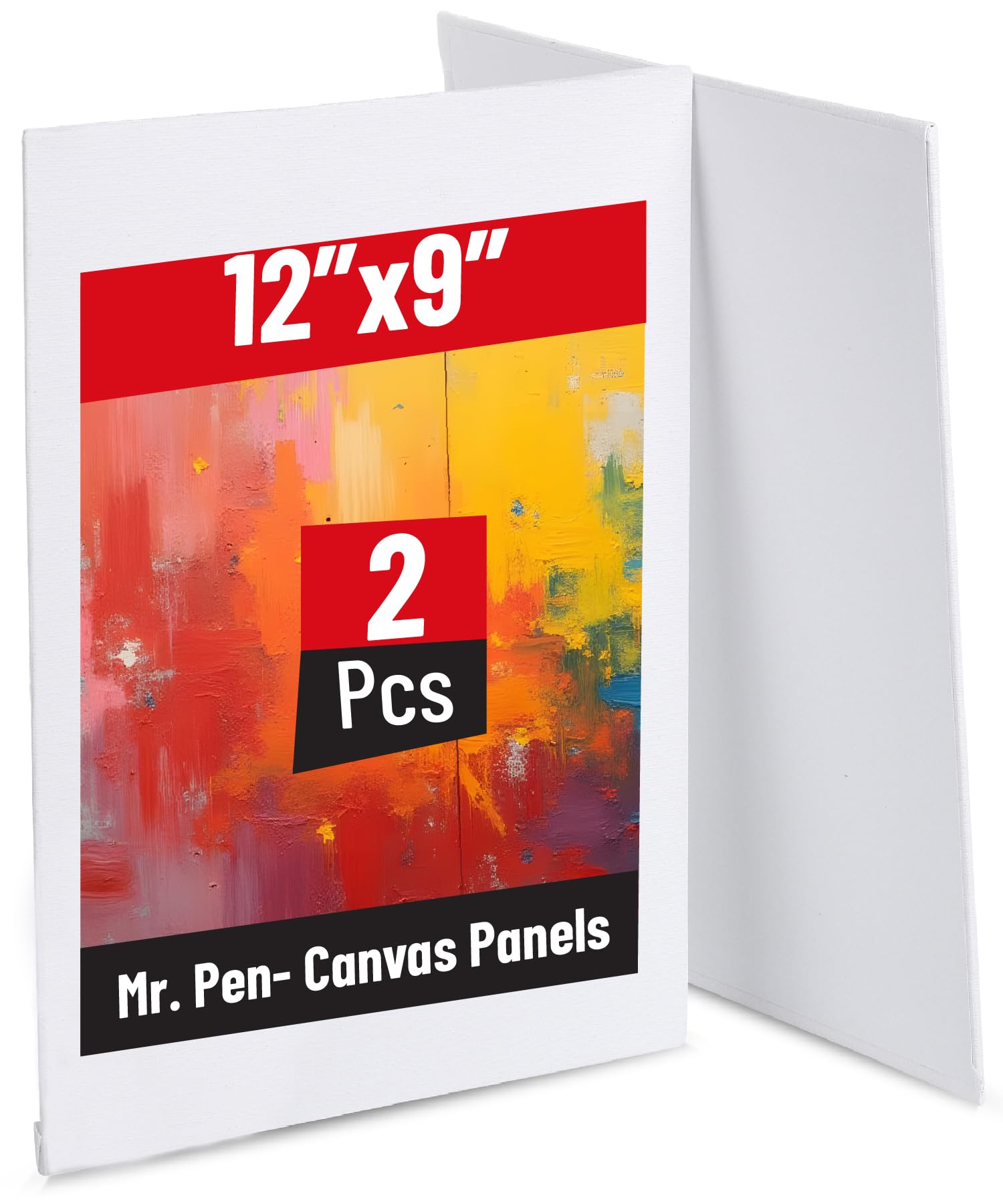 Photo 1 of Mr. Pen- Canvas Panels, 2 Pack, 9x12 Inches, Triple Primed for Oil & Acrylic Paints, Canvas Boards for Painting, Painting, Blank Canvas for Painting, 3mm Thickness