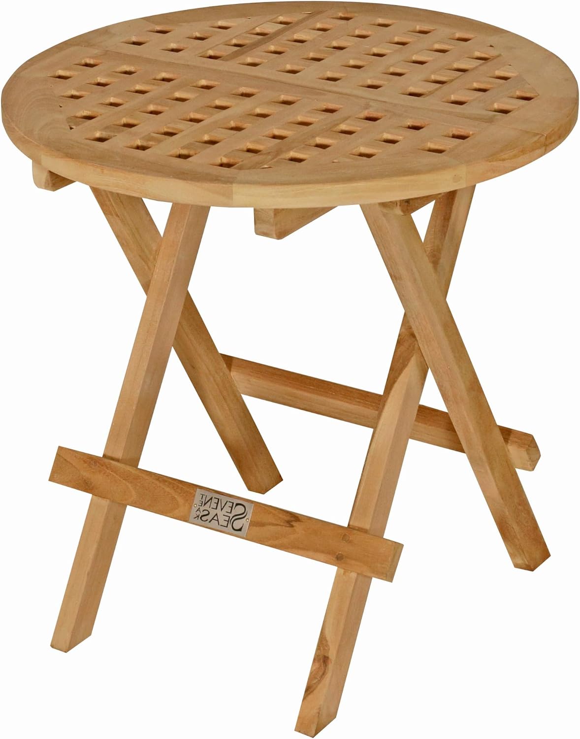 teak bistro set on Amazon Com Seven Seas Teak Round Outdoor Patio Folding Picnic Table With Carry Handle Made From Solid Teak Wood Kitchen Dining