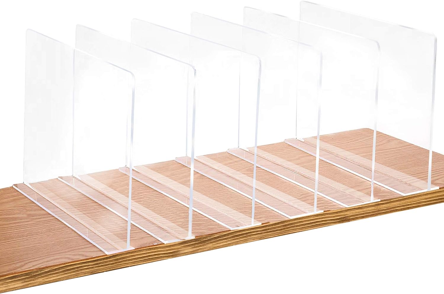 Bee Neat Clear Acrylic Shelf Dividers for Closets, Clothes