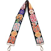 MIRIFRIGE Crochet Flower Purse Strap,Knit Wide Replacement Crossbody for Shoulder Strap Bag Adjustable 2inch Guitar Strap