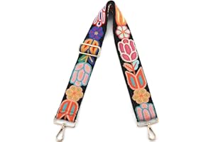 MIRIFRIGE Crochet Flower Purse Strap,Knit Wide Replacement Crossbody for Shoulder Strap Bag Adjustable 2inch Guitar Strap