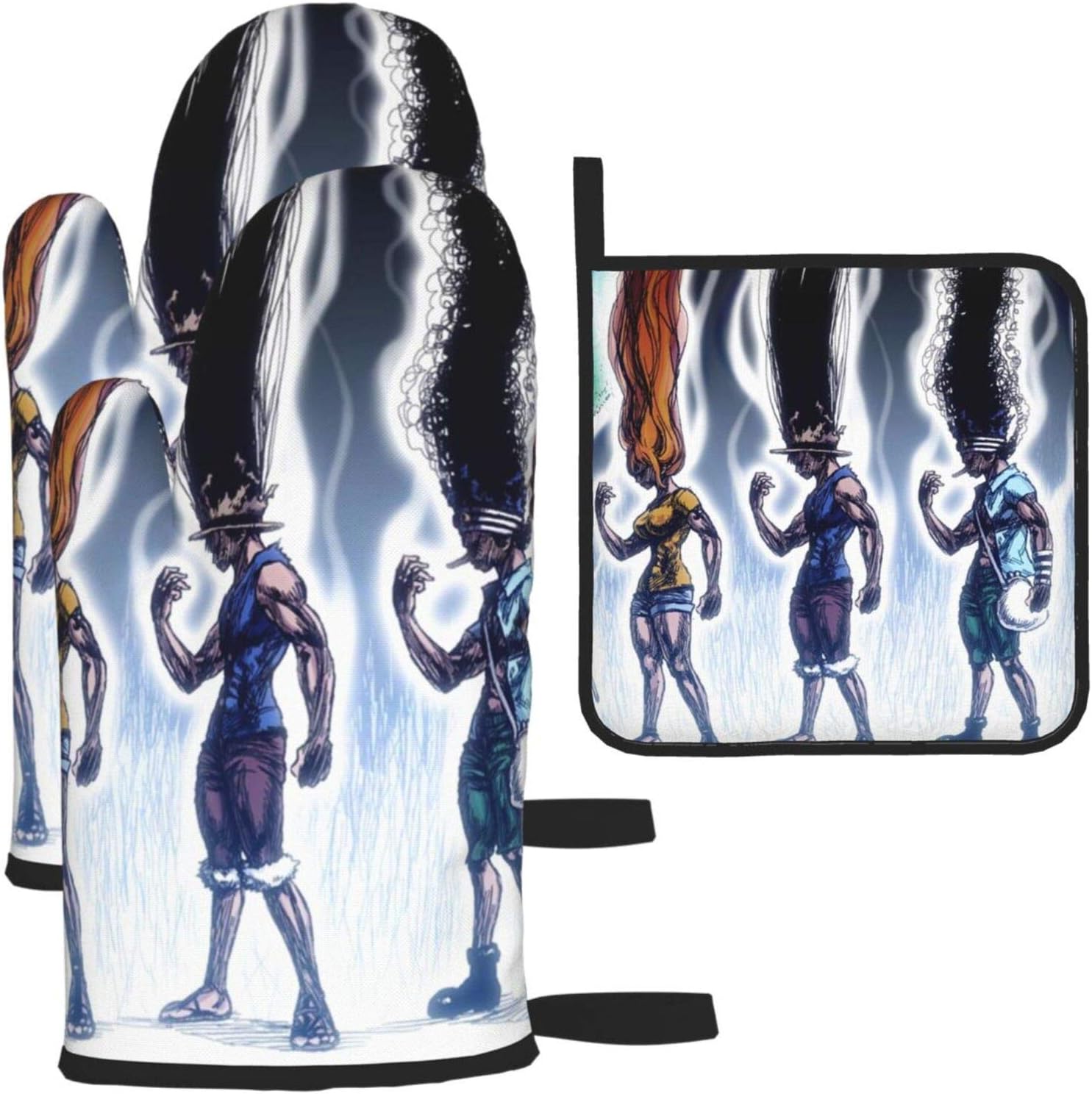 Amazon One Piece ワンピース 28 耐熱鍋つかみ オーブンミトン キッチンミトン 断熱グローブ 3枚セット電子レンジ 耐久性 防水 滑り止め 色落ちない 左右兼用 男女兼用 調理ベーキング用バーベキュー 鍋つかみ ミトン オンライン通販