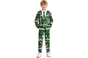 BesserBay Boys Christmas Ugly 2 Pcs Sweatshirt Set with Pockets 4-14 Years