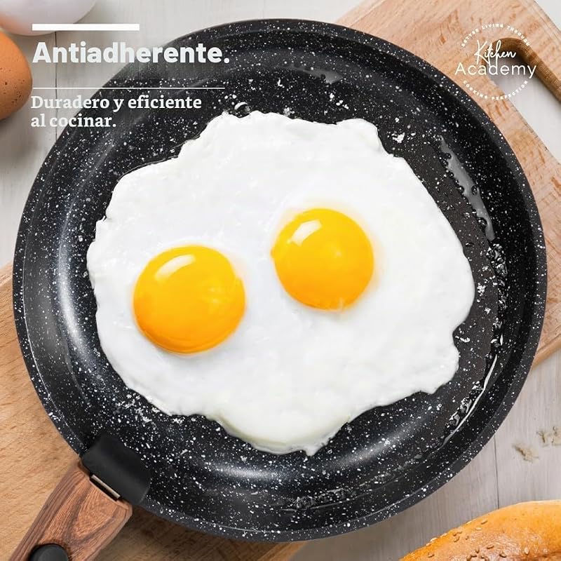 Juego de Sartenes Antiadherente 10 piezas con Mango Desmontable Negro