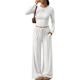 Trendy Queen Women's 2 Piece Fall Lounge Sets 2026 Designed with Pintuck | Comfy Matching Clothes, Airport Travel Outfits, Winter Sweatsuit, Workout Tracksuit for Gym, Effortless Style Fashion