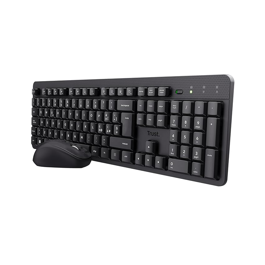 Trust Ymo II Set Tastiera e Mouse Wireless Silenziosi Italiano QWERTY