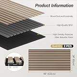TONOR Wood Slat Panels 2 pcs 48 x 24 x 0.83 in Acoustic Wall Panels Dark Walnut view 2