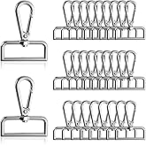 Aemygo 1-1/2 Inch D Ring Swivel Lobster Claw Clasps, 28 Pcs Lobster Claw Swivel Clasps Metal Lobster Lanyard Clasp Keychain Clips Hook for DIY Crafts Keychain Purse Handbag Making(Silver)