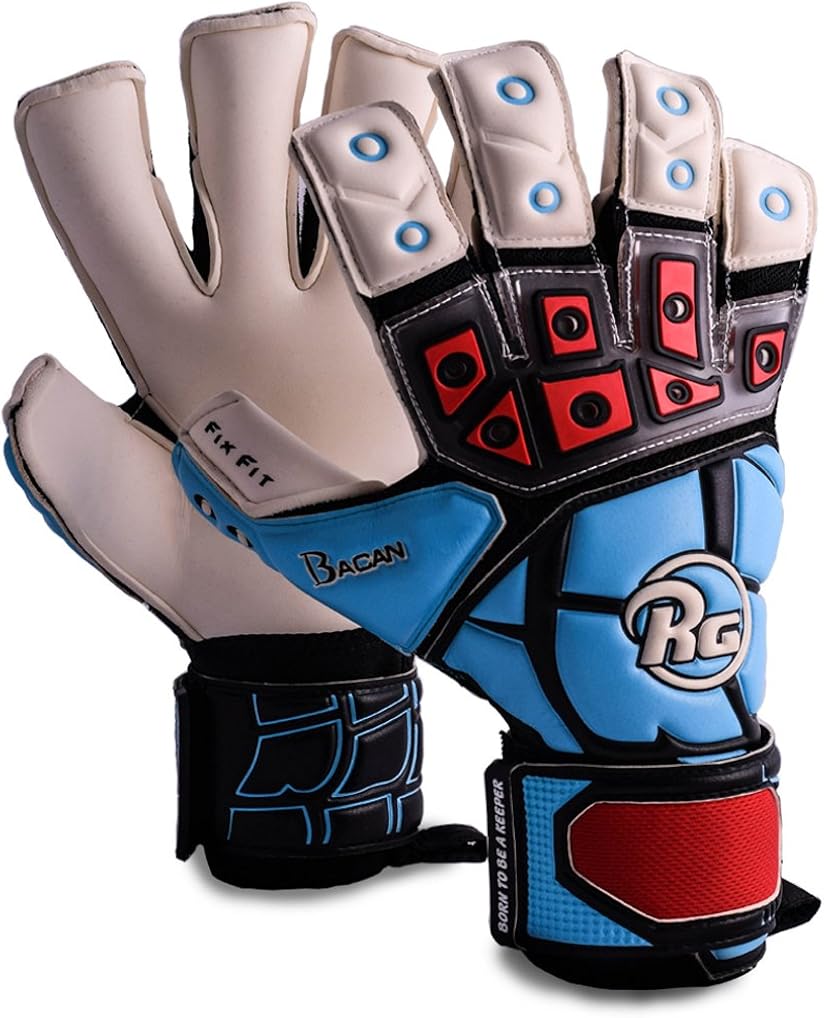RG Bacan CHR Goalkeeper Gloves, 4mm German Giga Grip Latex, Fix Fit