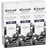 Crest Charcoal 3D White Toothpaste, Whitening Therapy Deep Clean with Fluoride, Invigorating Mint, 4.1 Ounce, Pack of 3