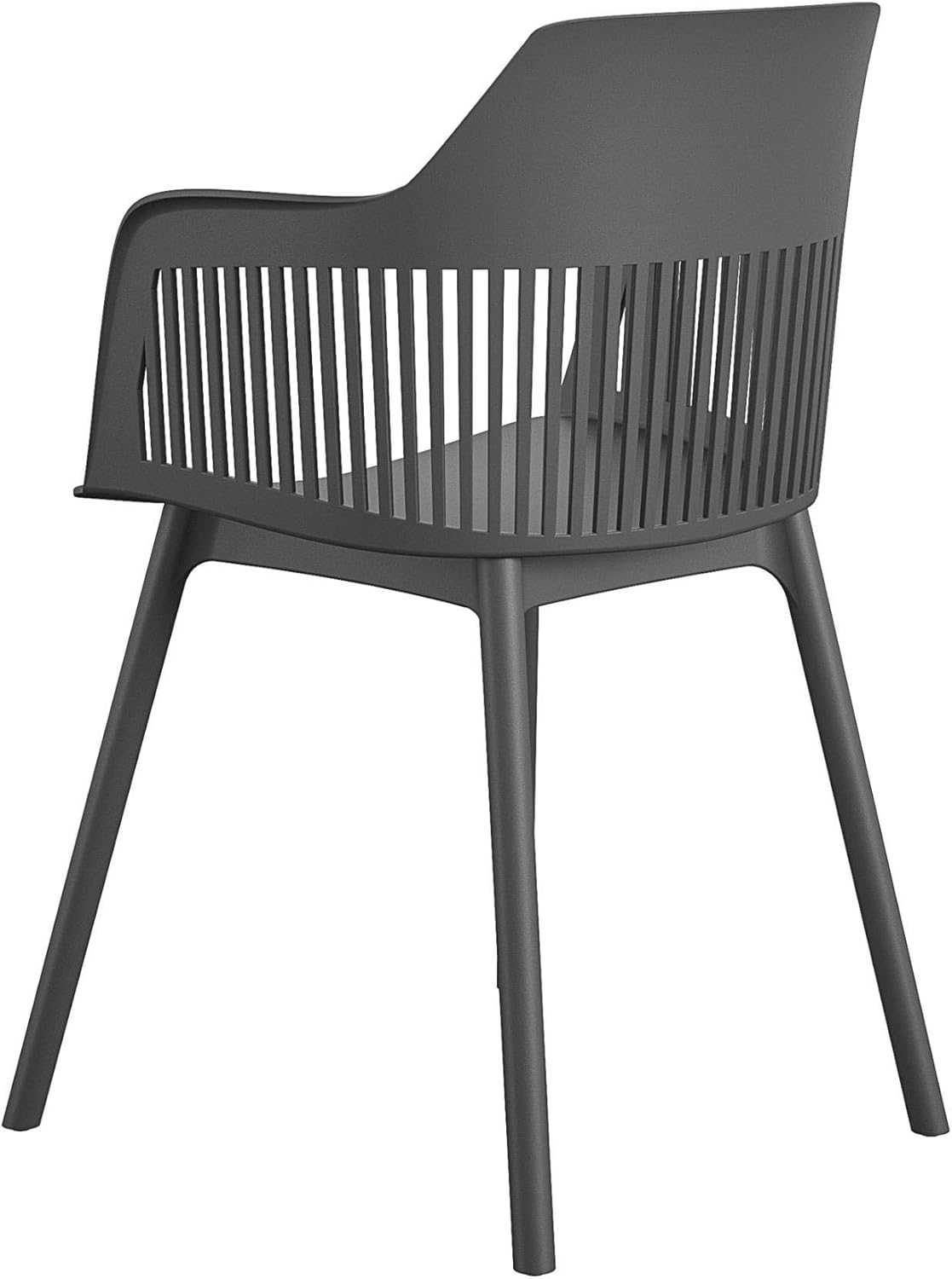 CosmoLiving by Cosmopolitan , Camelo Collection, Indoor/Outdoor Resin Dining Slat Back, 2-Pack, Black Chair: Furniture & Decor