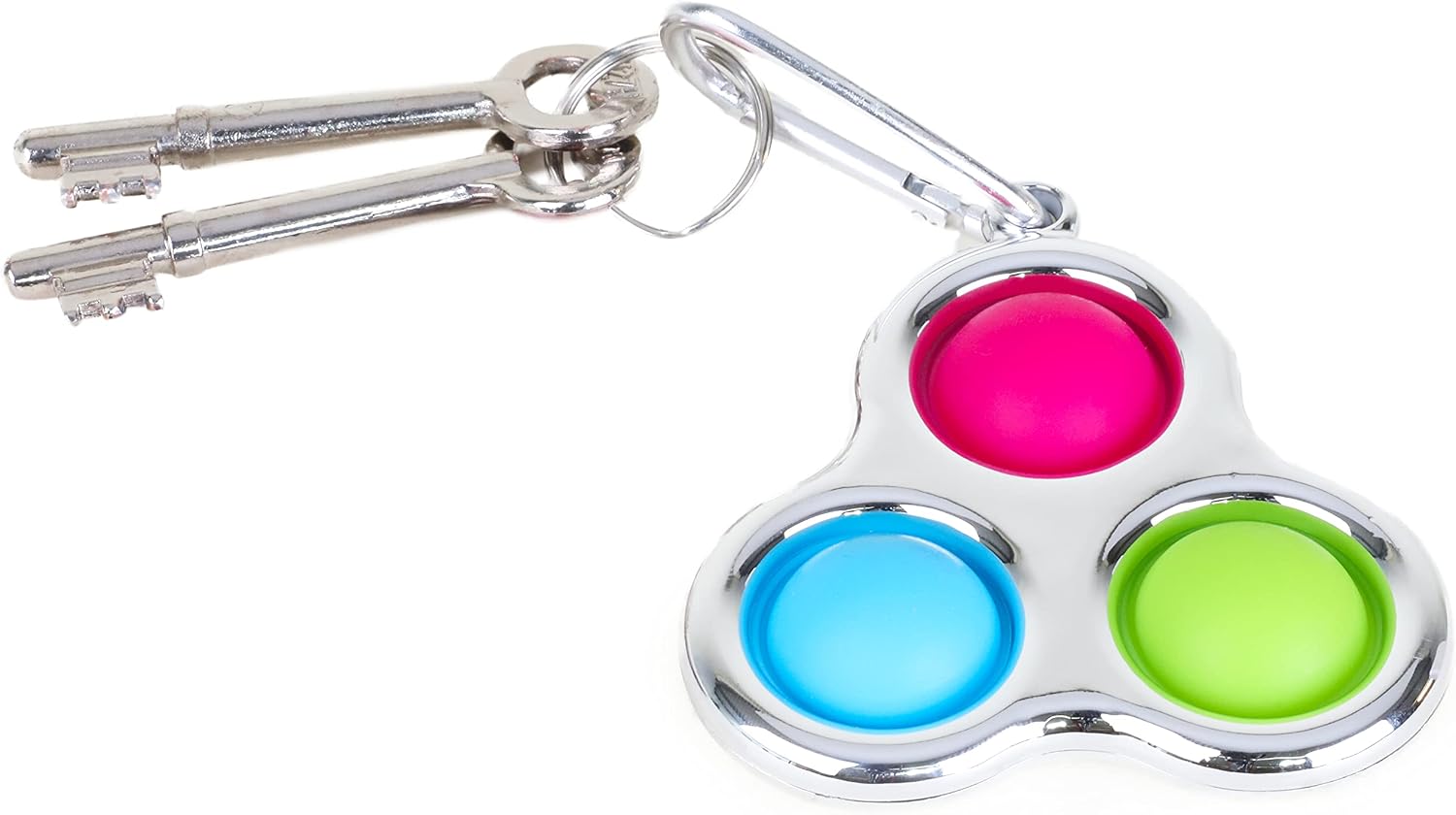 Toyland® Push Bubble Pop Bubble Sensory Fidget Keychain Toy - Lots To Choose From (SILVER) - Image 5