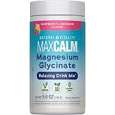 Natural Vitality MaxCalm Magnesium Glycinate Powder | Relaxing Drink Mix | Raspberry Lemonade Flavor | Non-GMO, Vegan &amp; Gluten Free Supplement | 5oz