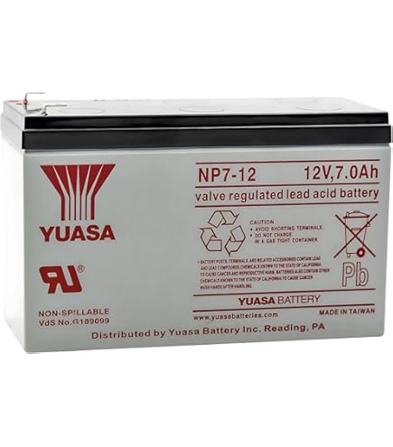 Amazon.com: Yuasa NP7 12 Volt 7 ah Rechargeable Alarm/Security