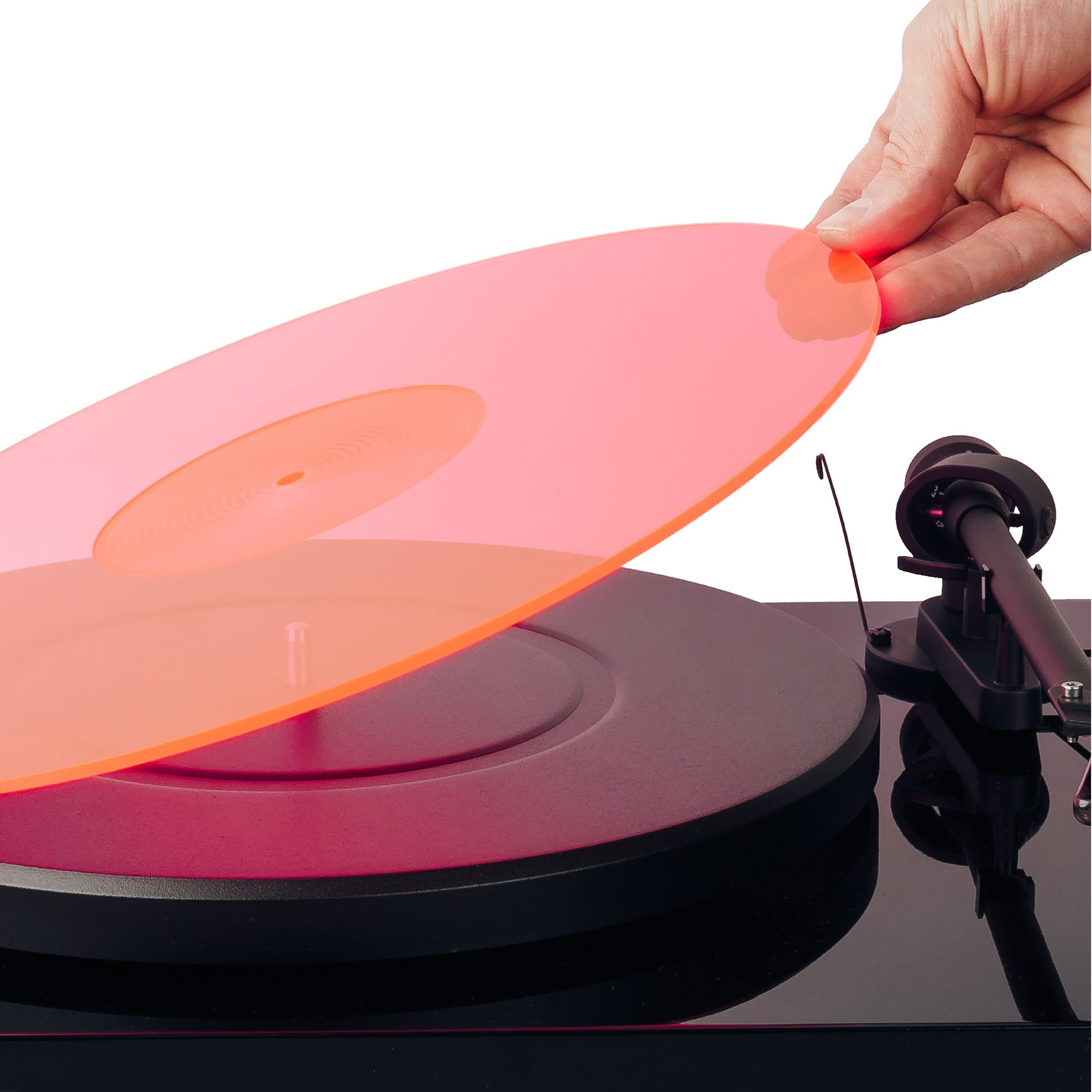 Hudson Hi-Fi Acrylic Turntable Mat - RedLit (can Look Pink Under Different Light Conditions) - LP Slipmat