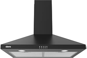 CIARRA Black Range Hood 30 inch 450 CFM Wall Mount Range Hood with Anti-Fingerprint Design, Stove Hood Vent for Kitchen with 3 Speed Fan, Ducted and Ductless Convertible, CAB75206P