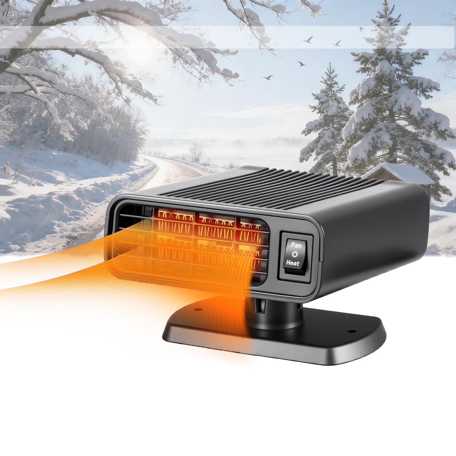 Photo 1 of 12V Car Heater, 2026 New upgraded Car Heater for Vehicle, Fast Heating Windscreen Defroster Defogger, 150W Heater that Plugs into Cigarette Lighter