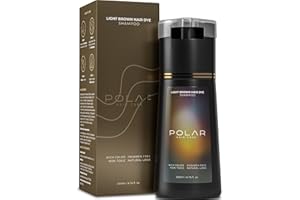 Polar Haircare - Hair Dye Shampoo for Gray Hair for Women & Men (Light Brown) Natural Hair Dye Kit - Semi Permanent Shampoo -