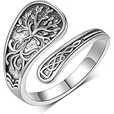 SCZKLAQ Spoon Rings for Women 925 Sterling Silver Spoon Rings Vintage Thumb Rings Jewelry Gifts for Women Men