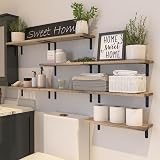 Mardili Shelves Wood Wall Mounted Shelf Rustic Set of 8 Light Brown view 4