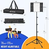 CAHAYA Foldable Music Stand 170cm Height Matte Black with Bag view 7