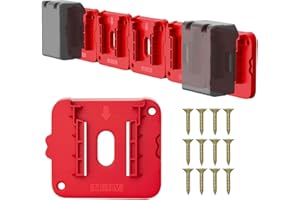Crtbelfy Battery Holder Compatible for Milwaukee 18V Battery, Wall Mount Batteries Storage for Work Van, Shelf, Toolbox - 5 Pack